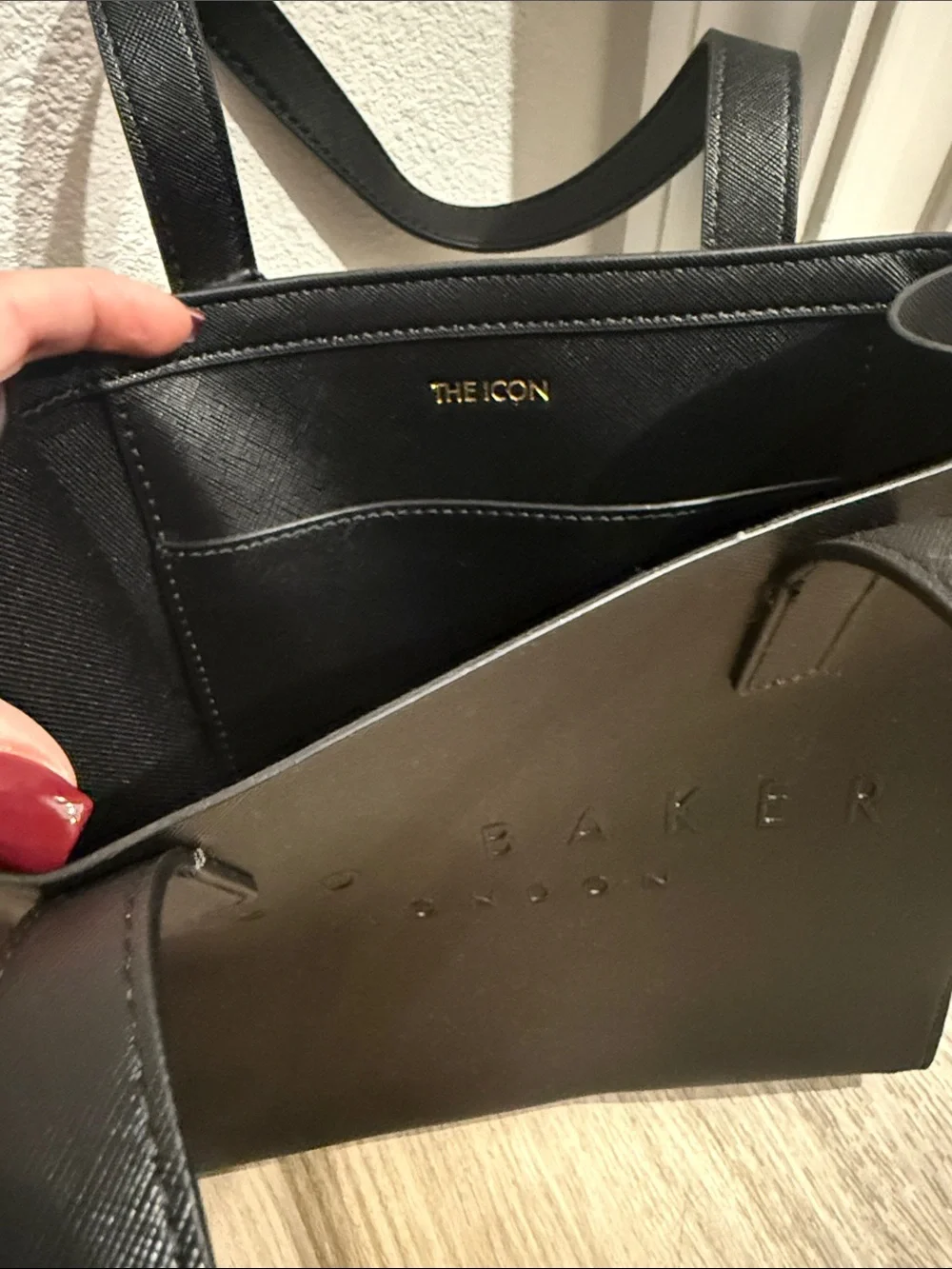 Ted Baker Black Embossed Logo Tote